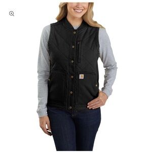 Carhartt Women's Rugged Flex Relaxed Fit Insulated Rib Collar Vest Medium black